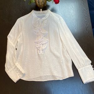 NWOT Rebecca Taylor ruffled silk blouse